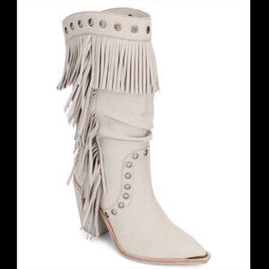 New Kenneth Cole Fringe Mid-Calf Western Boots Size 6.5
